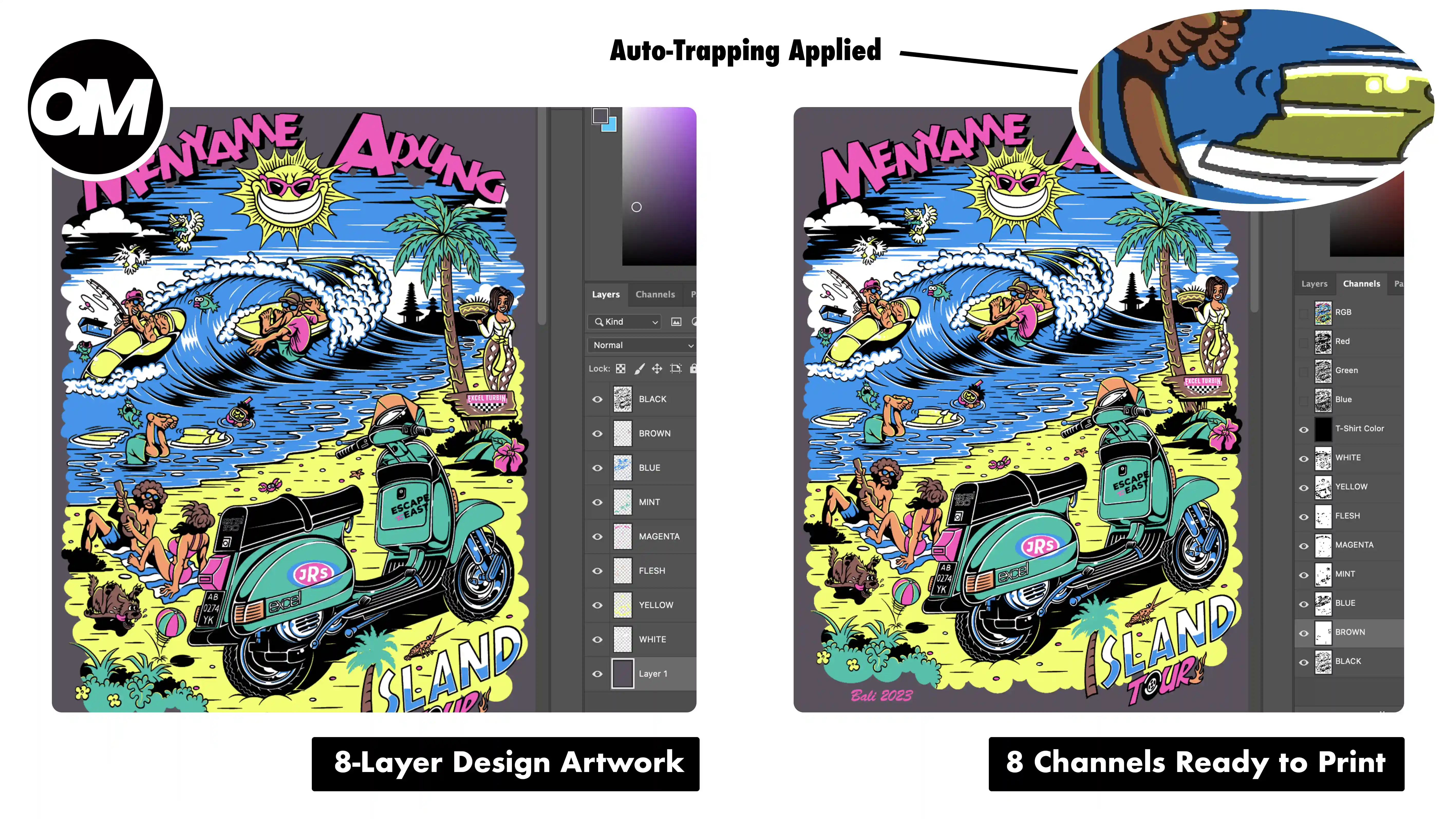 Pecah Warna Otomatis dari Layer Photoshop dengan Layer Seps